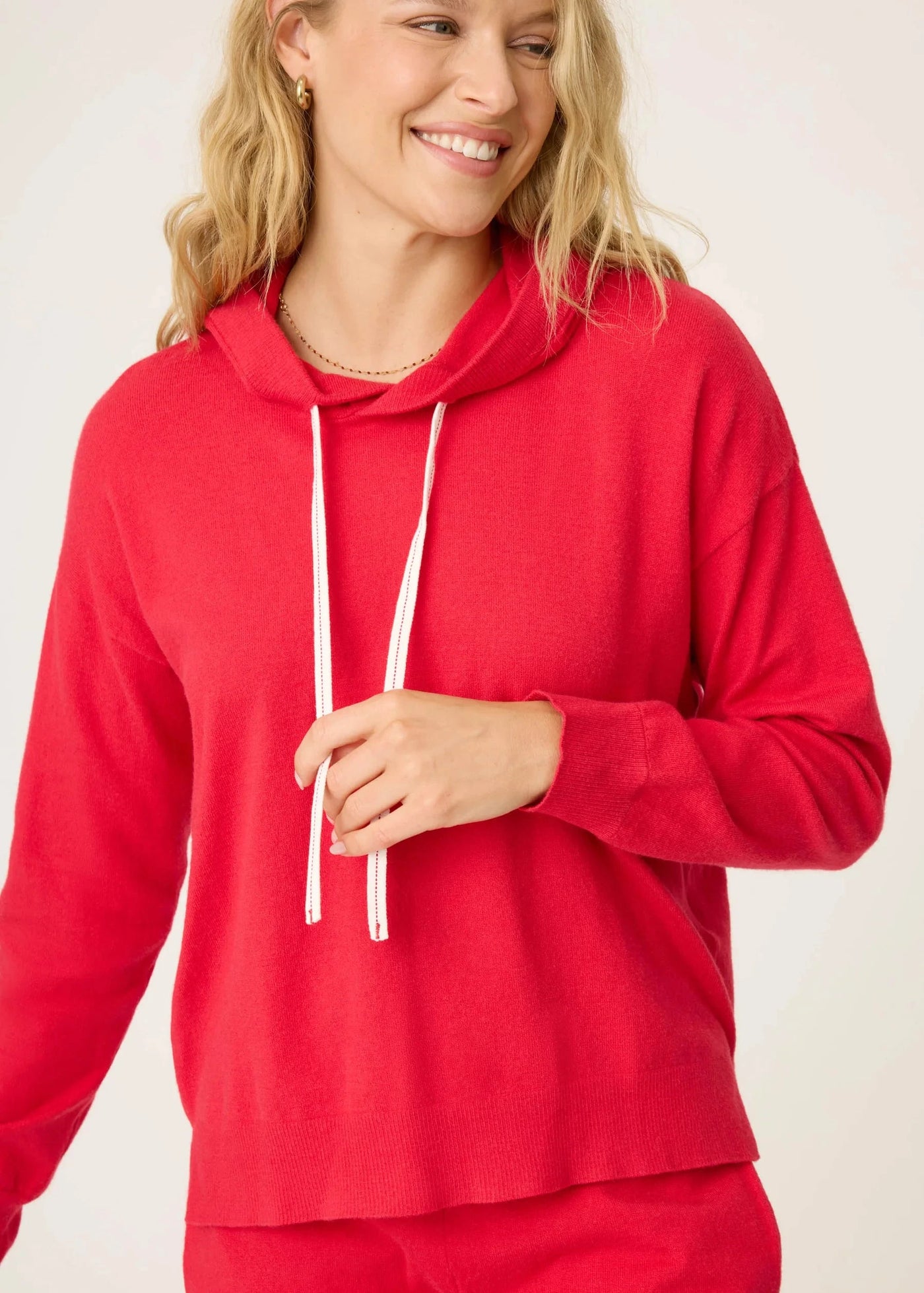 PJ Salvage Apre’s All Day Sweater Knit Hoodie Red