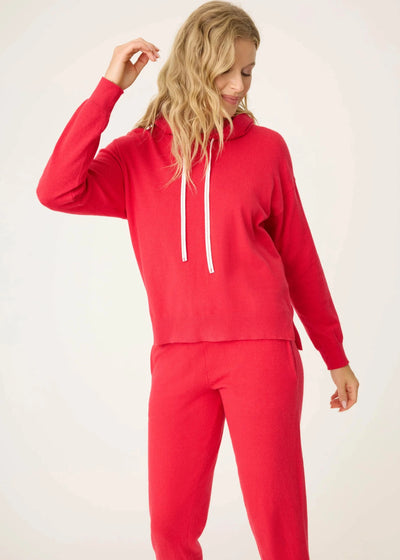 PJ Salvage Apre’s All Day Sweater Knit Hoodie Red