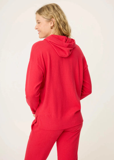 PJ Salvage Apre’s All Day Sweater Knit Hoodie Red