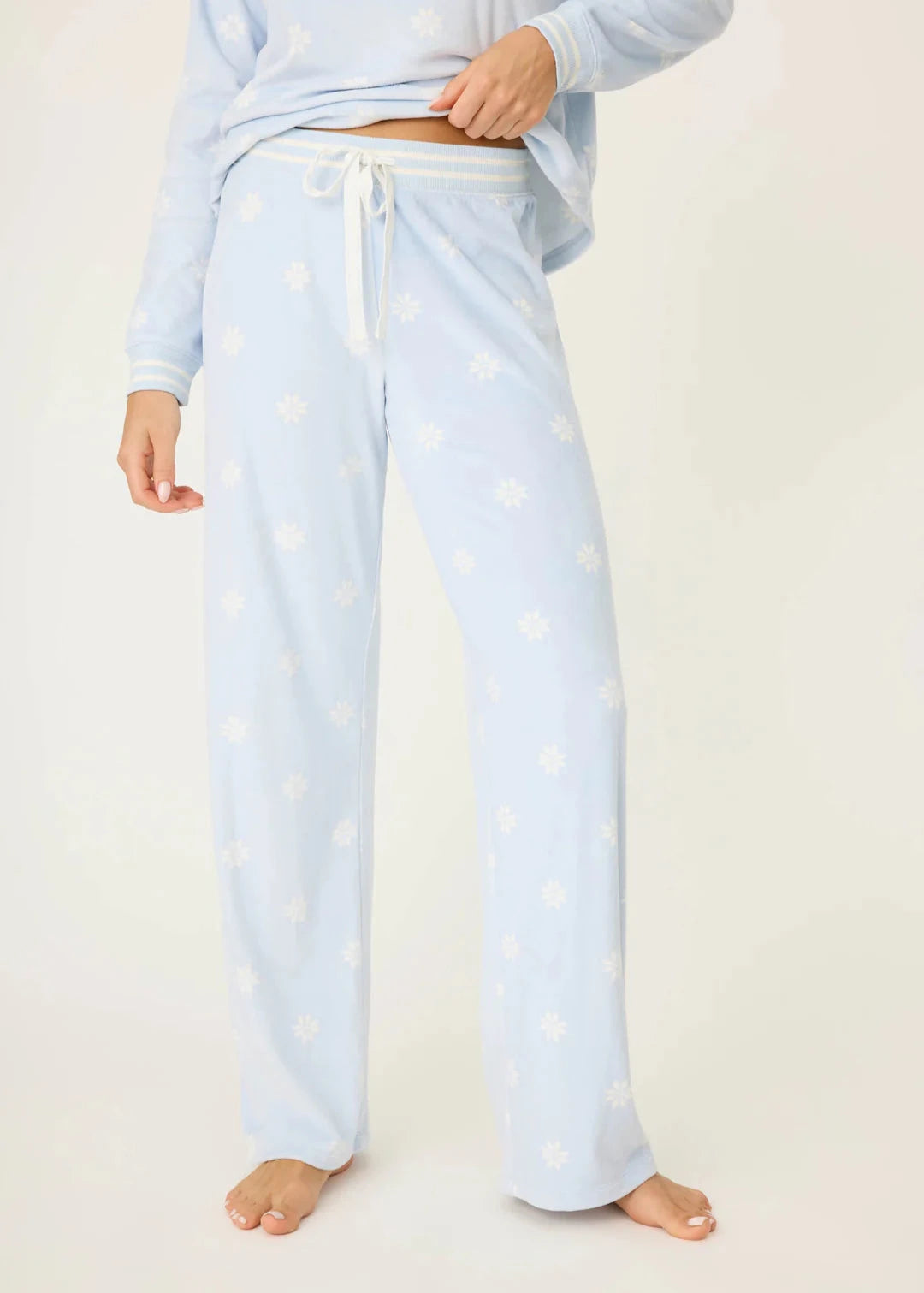 PJ Salvage Apres All Day Velour Pants Blue Whisper