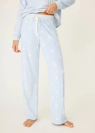 PJ Salvage Apres All Day Velour Pants Blue Whisper