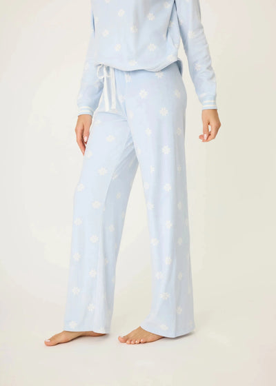 PJ Salvage Apres All Day Velour Pants Blue Whisper