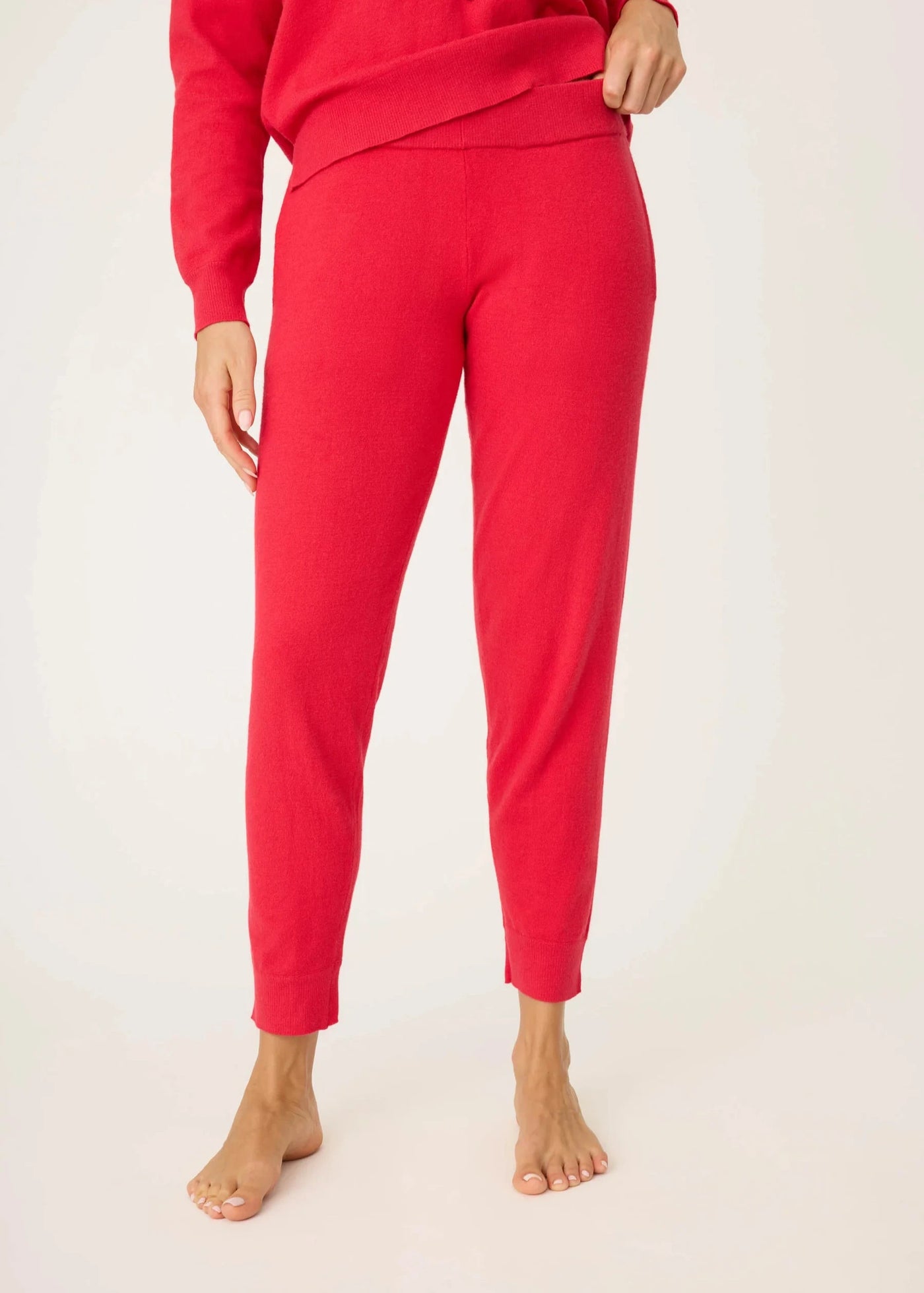 PJ Salvage Apres All Day Knit Banded Pants Red