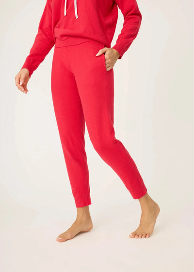 PJ Salvage Apres All Day Knit Banded Pants Red