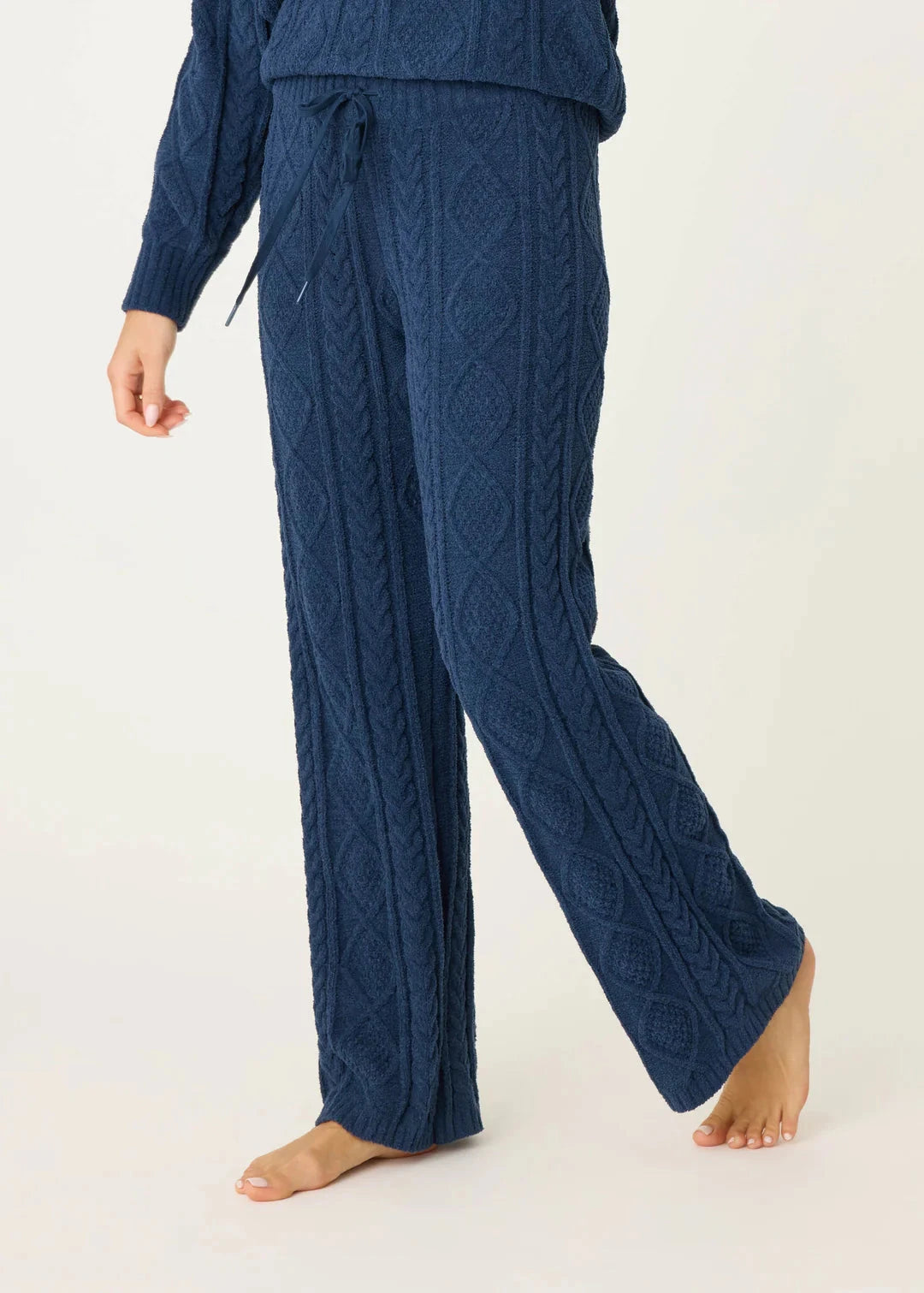 PJ Salvage Chenille Cozy Cable Lounge Pants Midnight