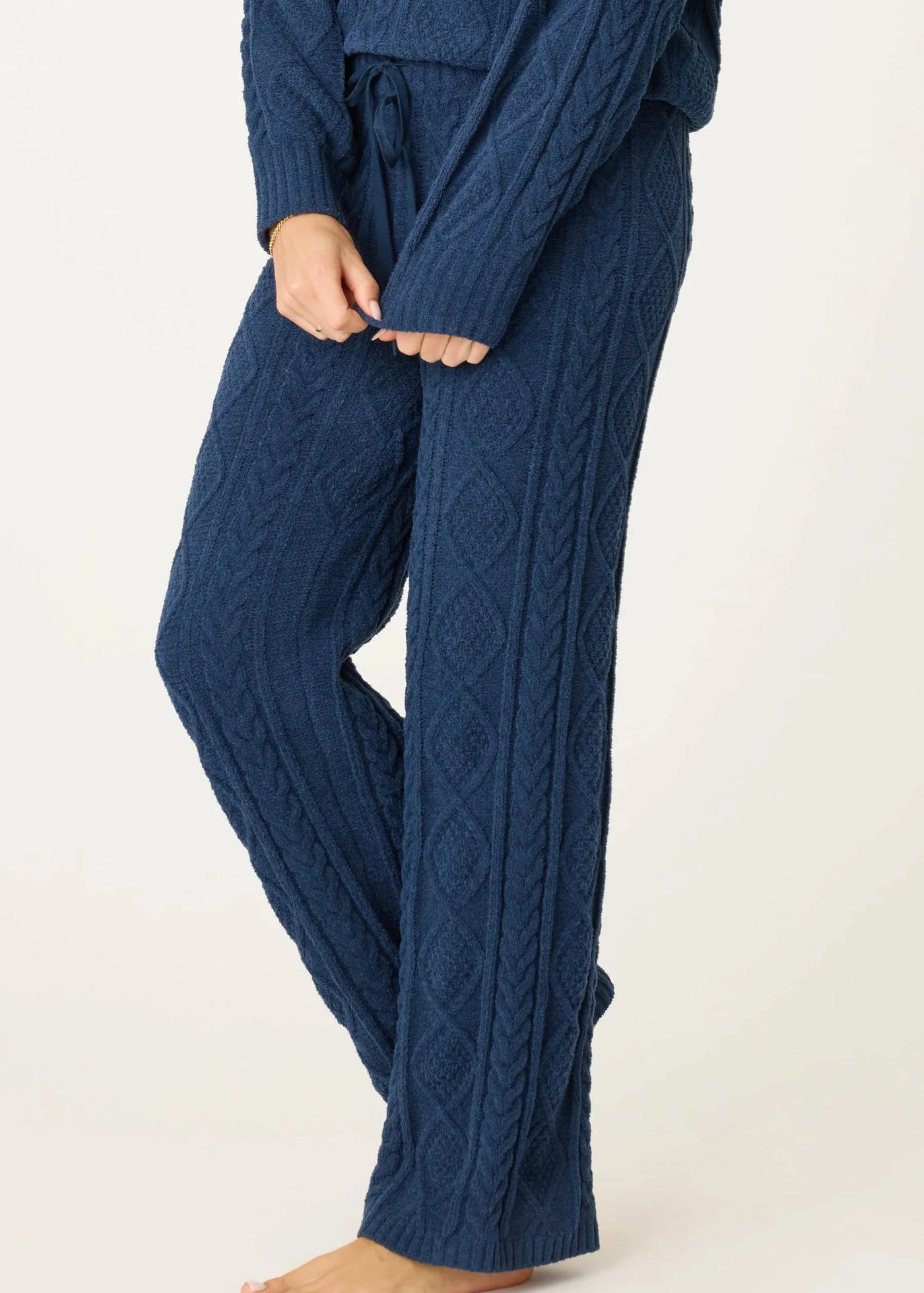 PJ Salvage Chenille Cozy Cable Lounge Pants Midnight