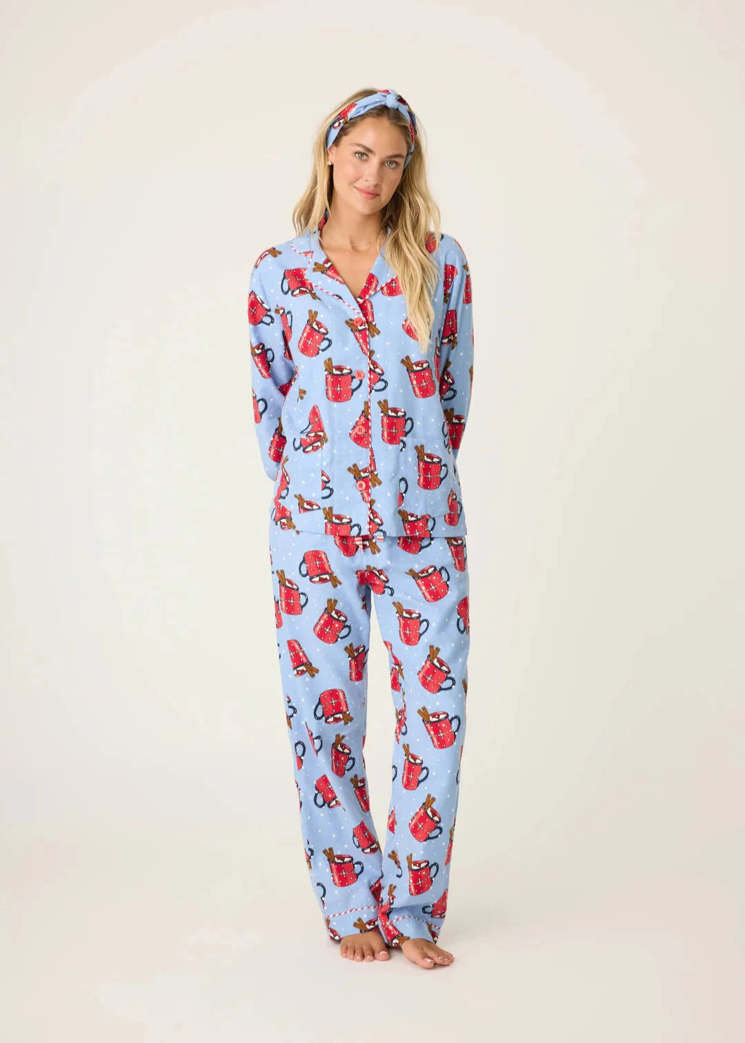 PJ Salvage Flannels Pj Set Hug in a Mug - Denim