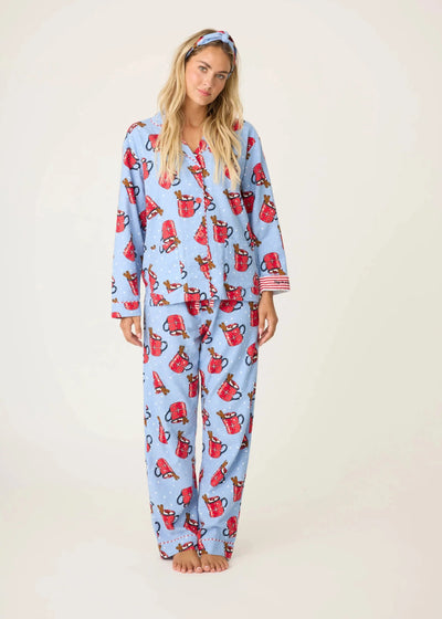 PJ Salvage Flannels Pj Set Hug in a Mug - Denim