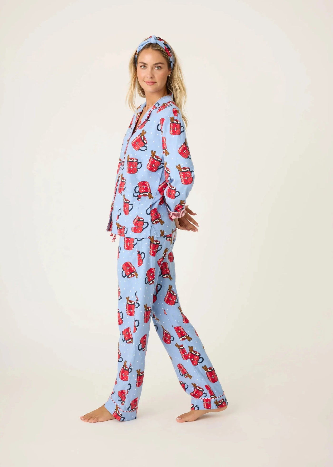 PJ Salvage Flannels Pj Set Hug in a Mug - Denim