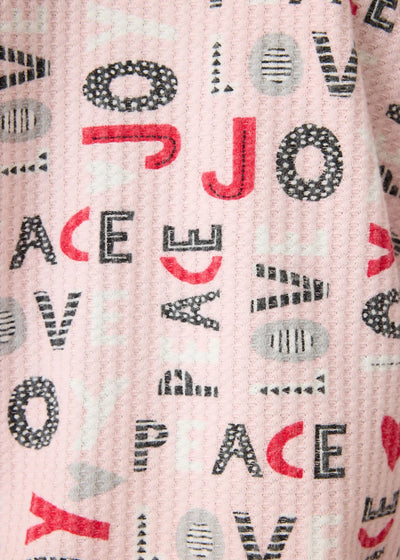 Pj Salvage Peace & Joy Thermal Ski Jammie Set - Blush