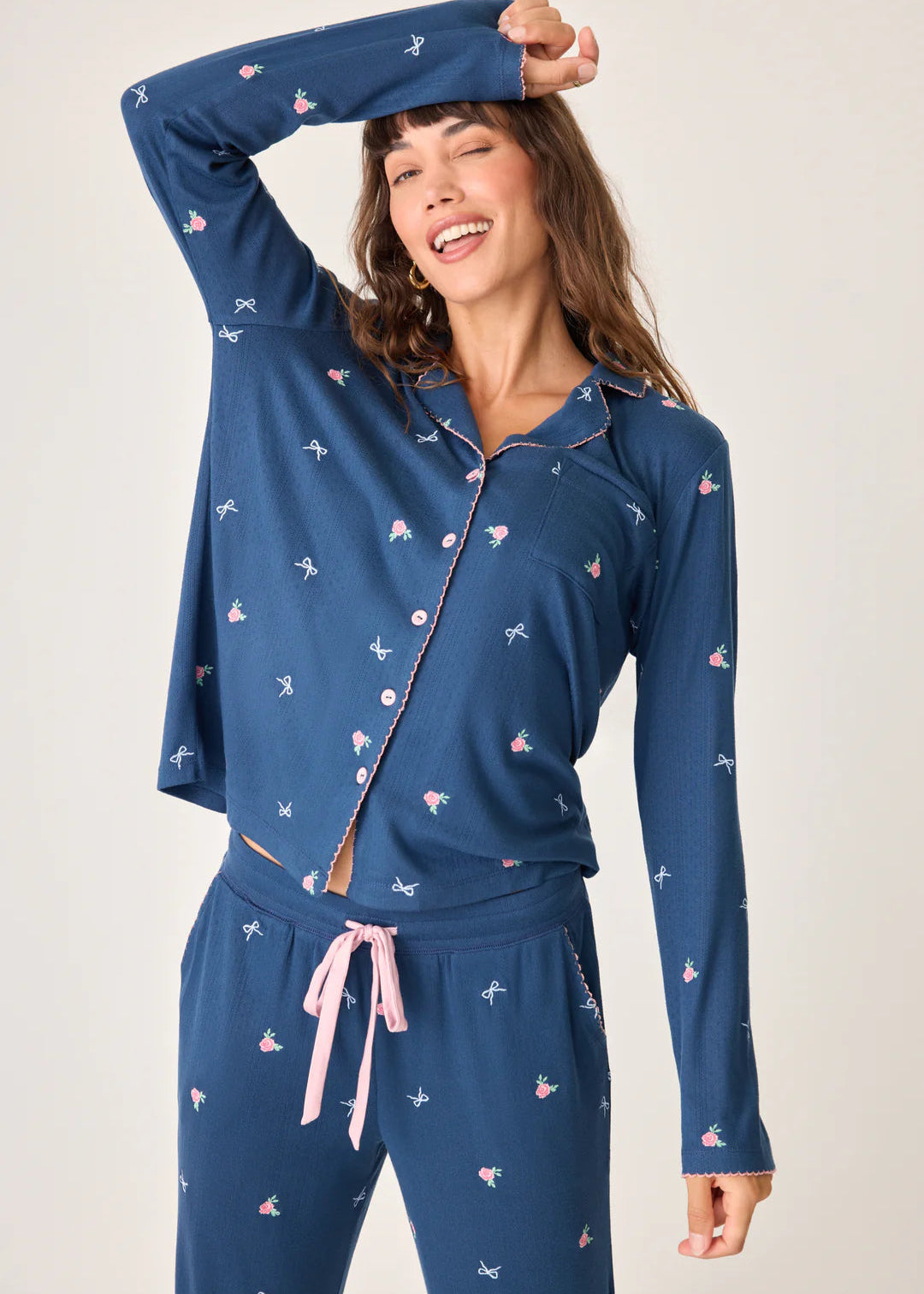 Pj Salvage English Rose & Bows Pj Set