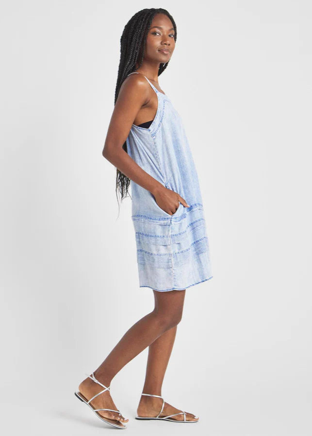 Splendid Celine Mini Dress - Bleached Indigo