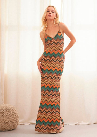 NKN Zig zag Dress Bronze