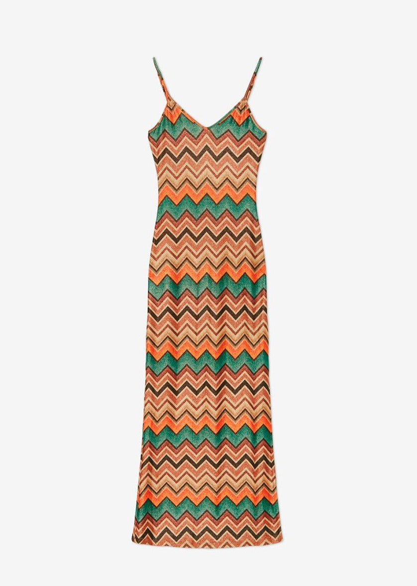 NKN Zig zag Dress Bronze