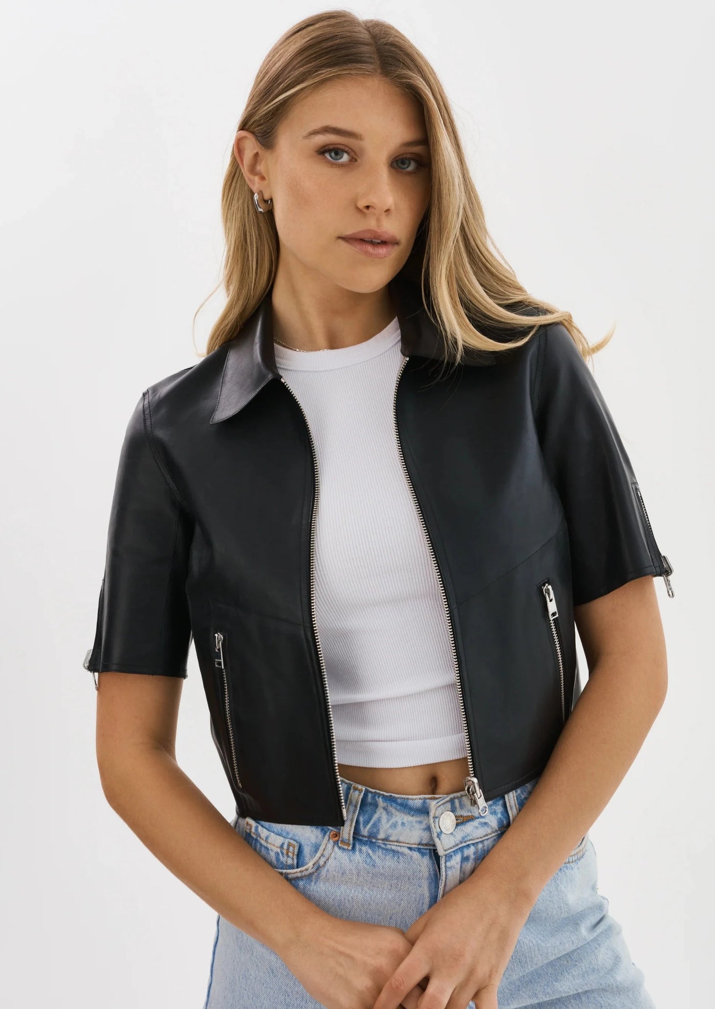 Lamarque Sevana Reversible Leather Jacket Black/Silver