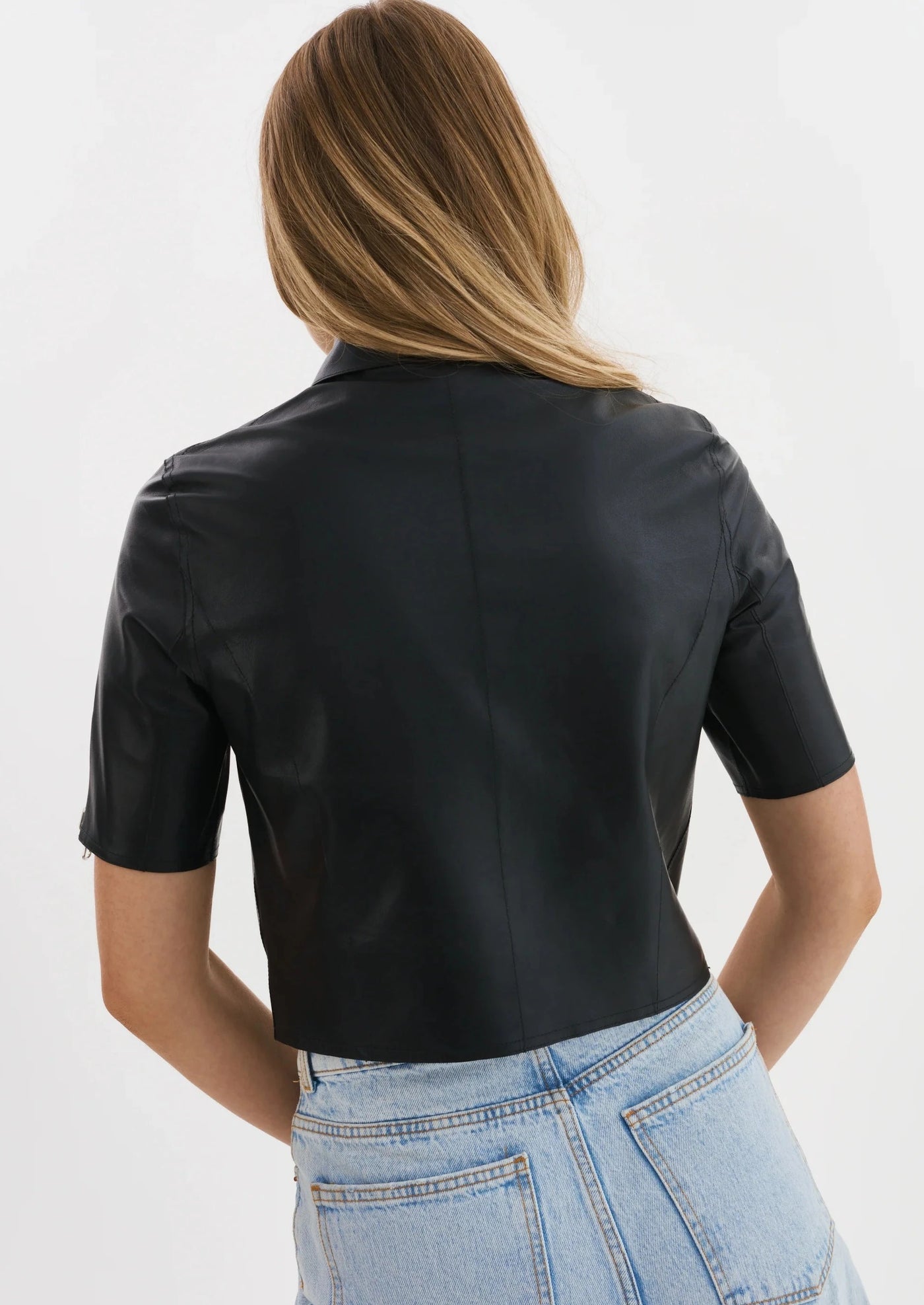 Lamarque Sevana Reversible Leather Jacket Black/Silver