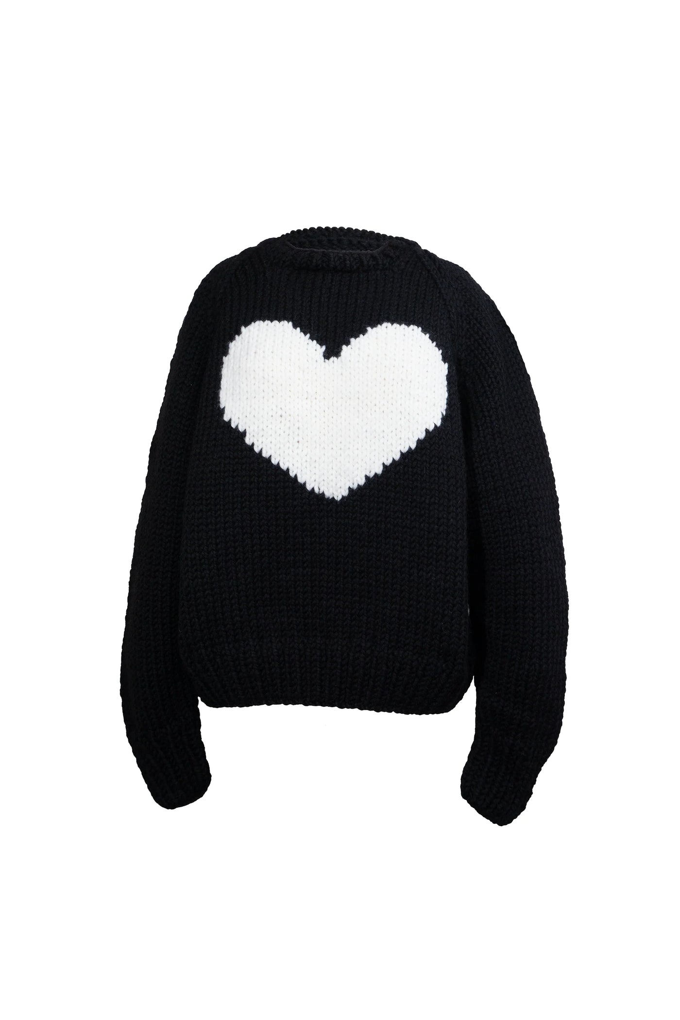 Gogo Big Heart Slouchy Wool Pullover Jet