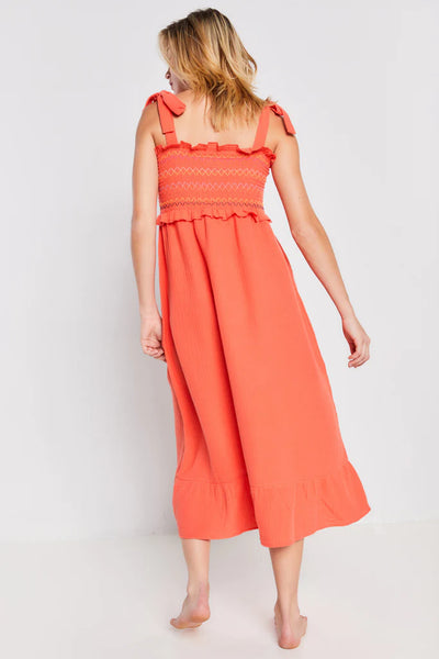 Lisa Todd Smock Sock Maxi Dress - Hot Tamale