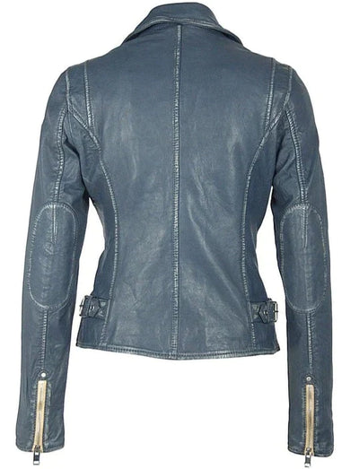 Mauritius Sofia Leather Jacket - Denim Blue