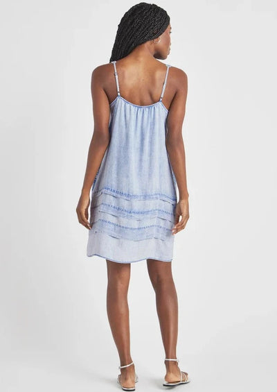 Splendid Line Mini Dress - Bleached Indigo