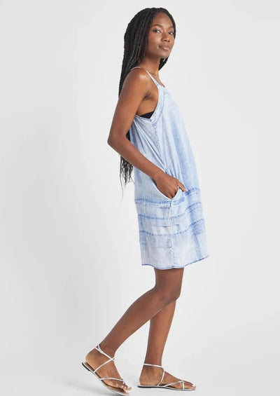 Splendid Line Mini Dress - Bleached Indigo