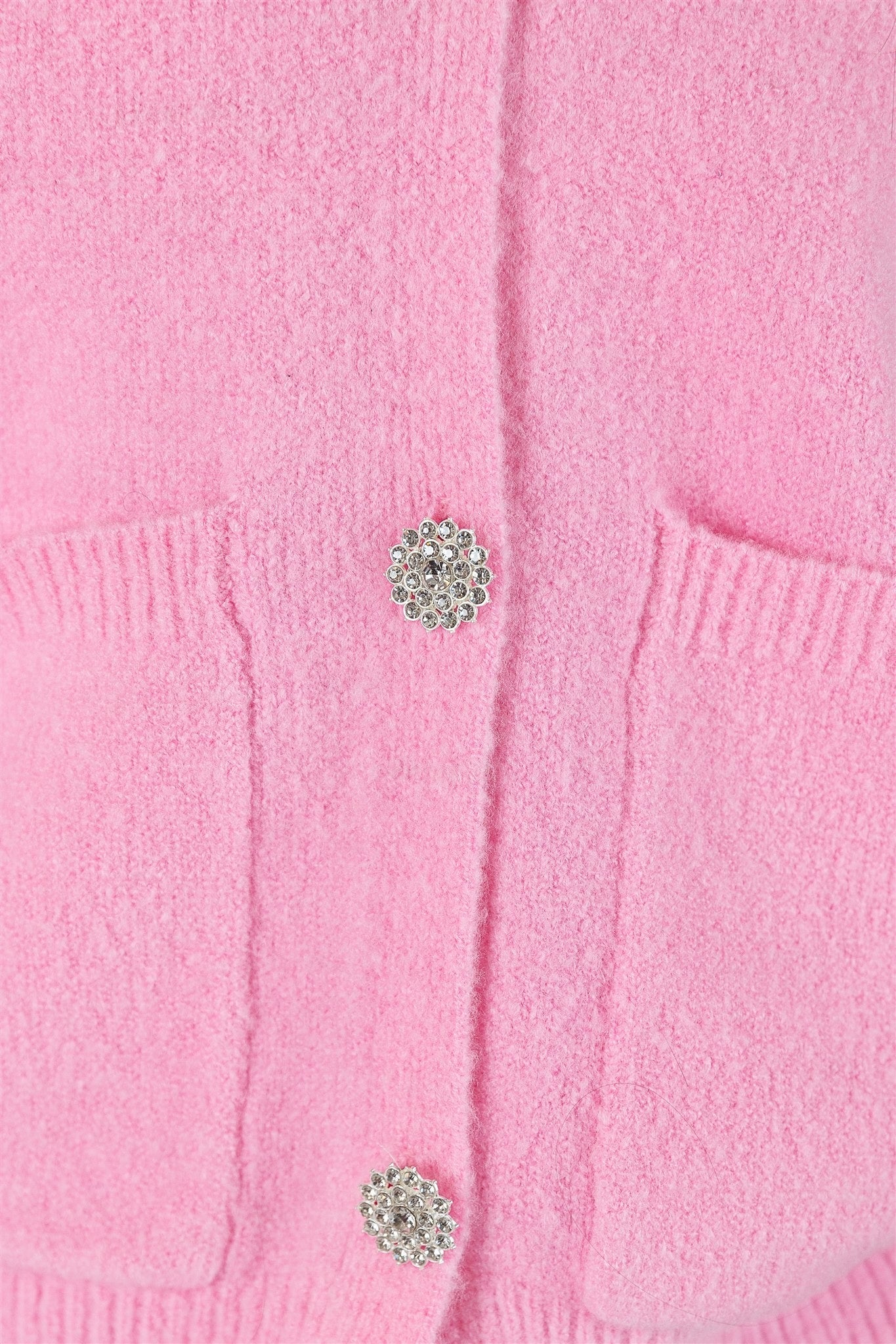 The Pink Door Knit Cardigan w/ Jewel Buttons - Pink