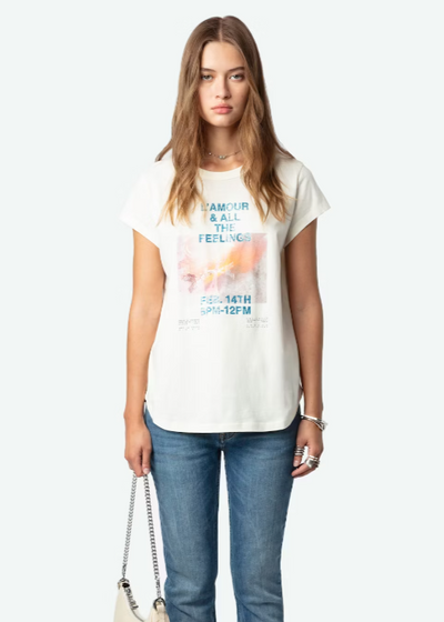 Zadig & Voltaire Woop Photoprint Charms Tee Cream