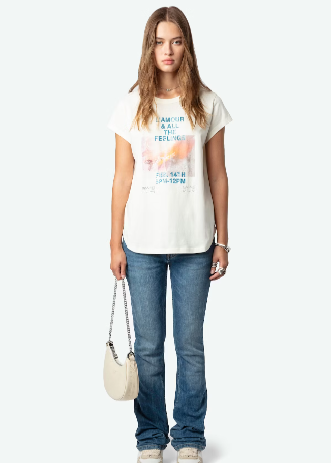 Zadig & Voltaire Woop Photoprint Charms Tee Cream