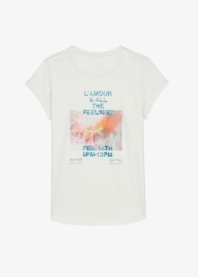 Zadig & Voltaire Woop Photoprint Charms Tee Cream