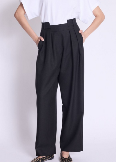 Berenice Double Pleated Trouser Pants Black