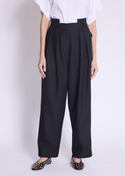 Berenice Double Pleated Trouser Pants Black