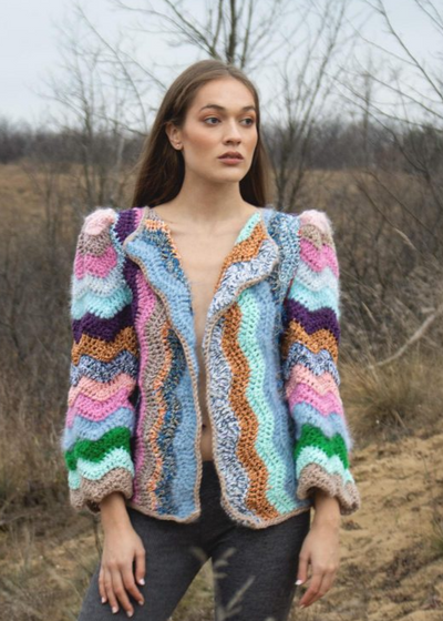 Maridruna Unique  Zig Zag Multi Cardigan