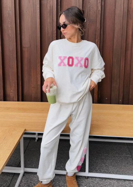 Beach Riot Devyn Oversized Sweatshirt - XOXO Cream