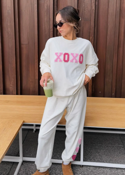 Beach Riot Devyn Oversized Sweatshirt - XOXO Cream