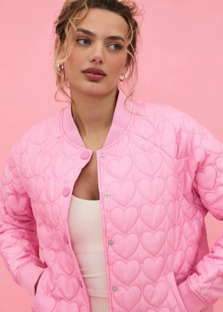 Beach Riot Flight Jacket Pink