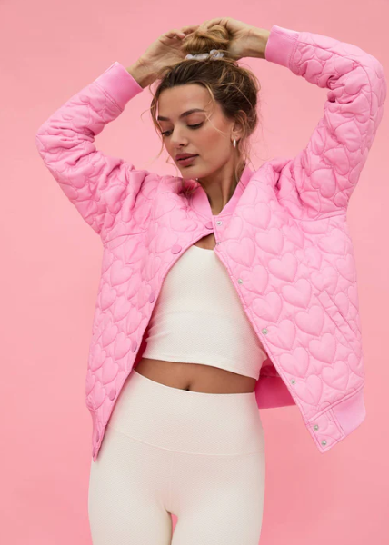 Beach Riot Flight Jacket Pink