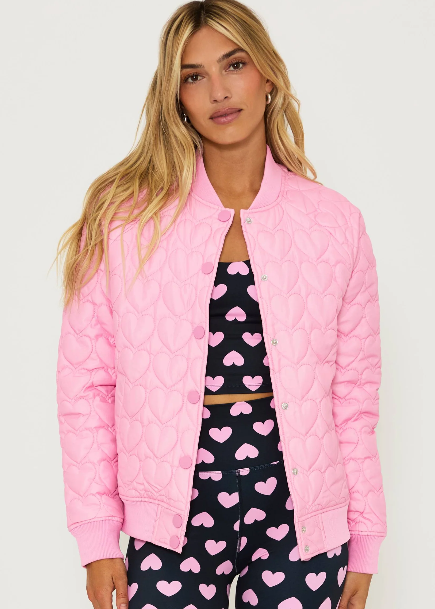 Beach Riot Flight Jacket Pink