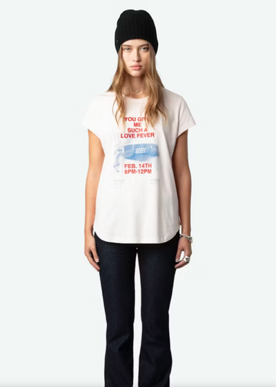 Zadig & Voltaire Woop Photoprint Telephone Tee Pink