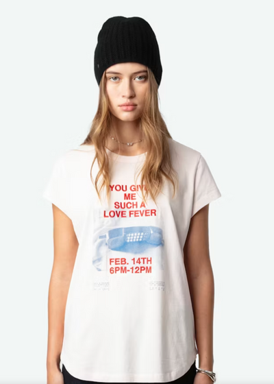 Zadig & Voltaire Woop Photoprint Telephone Tee Pink