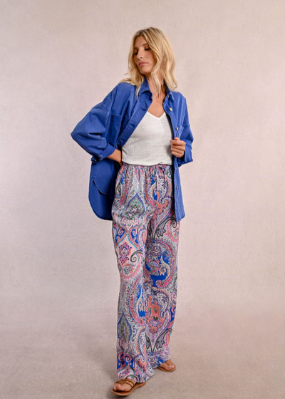 Molly Bracken Paisley Print Pull on Pants