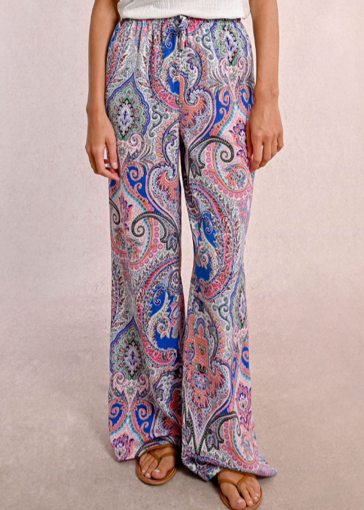 Molly Bracken Paisley Print Pull on Pants