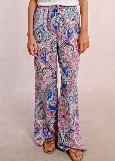 Molly Bracken Paisley Print Pull on Pants