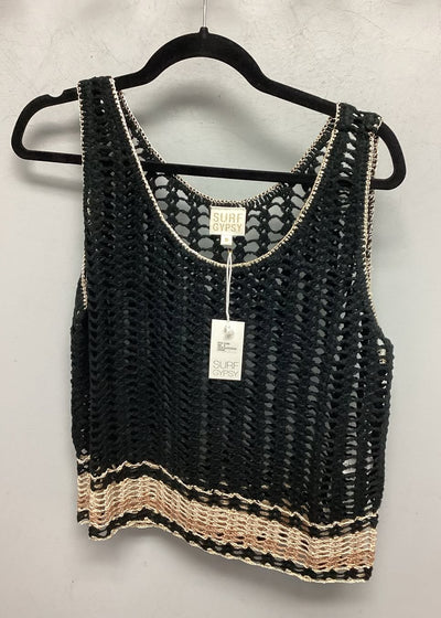 Surf Gypsy Black & Gold Crochet Tank