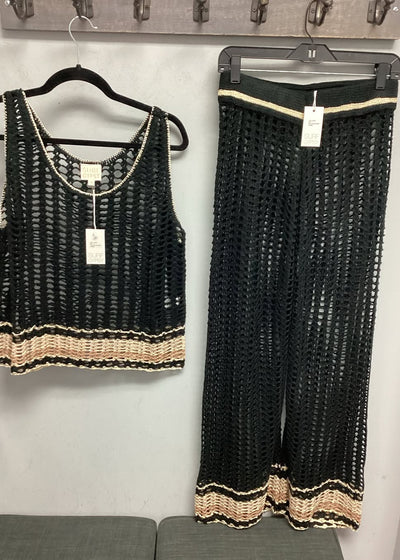 Surf Gypsy Black & Gold Crochet Pants