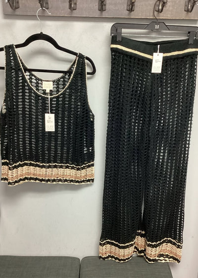 Surf Gypsy Black & Gold Crochet Tank