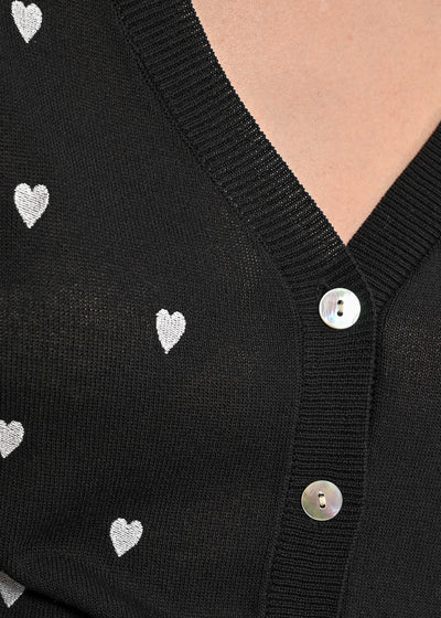 Molly Bracken Black w/ White Hearts Cardi