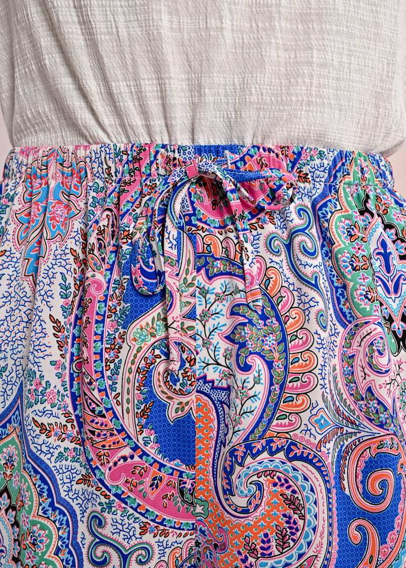 Molly Bracken Paisley Print Pull on Pants