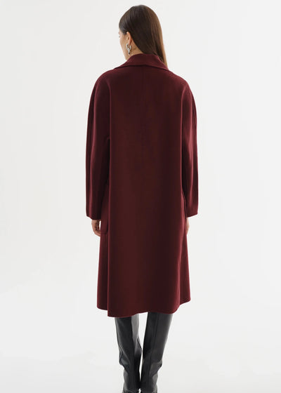 Lamarque Thara Double Faced Wool Coat - Wine