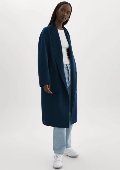 Lamarque Thara Double Faced Wool Coat - Navy