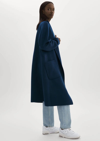 Lamarque Thara Double Faced Wool Coat - Navy